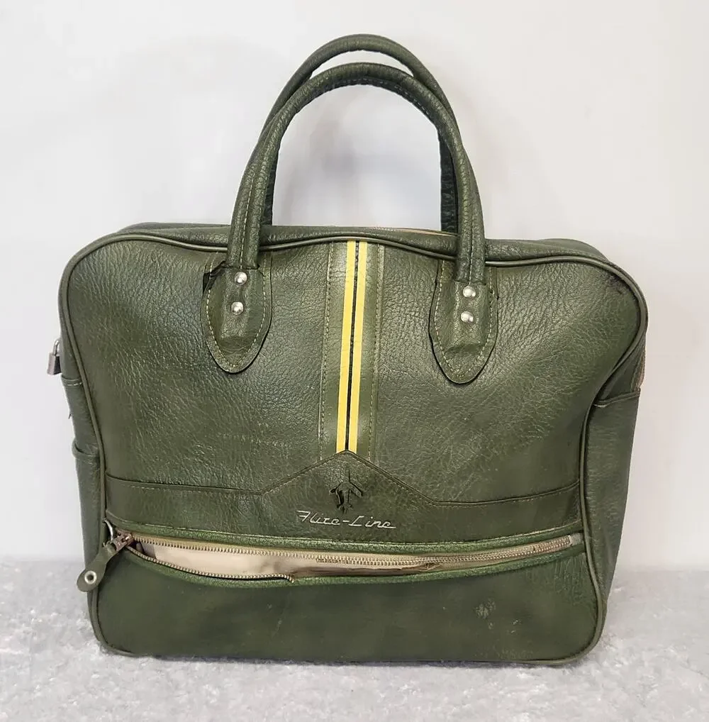 Vintage FLITE-LINE Retro Green Flight Attendant Bag